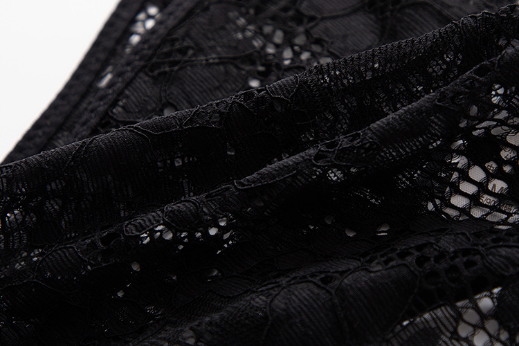 新产品蕾丝内裤性感情趣系带内裤女 透明镂空绑带蕾丝内裤女性T裤 黑色